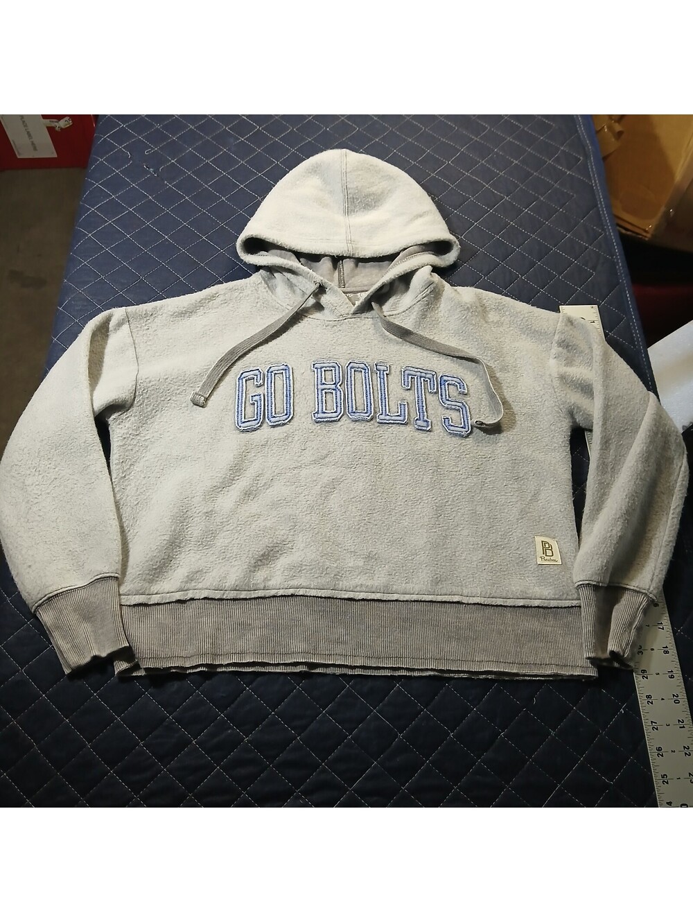 PressBox Lightning Go Bolts Streetwear Hoodie Gray Pullover Long Sleeve Size S/P